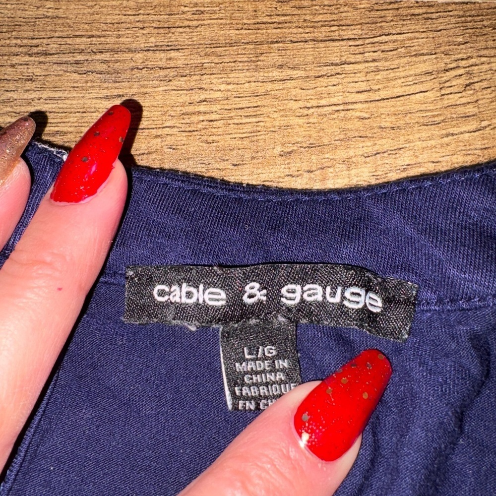 🎀 Cable & Gauge Navy Embroidered Preppy Halter Top – Size Large 🎀 - Picture 6 of 6